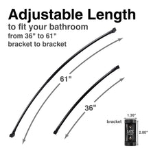 Carregar imagem no visualizador da galeria, 36 in. to 61 in. Curved Shower Rod (Black Finish)