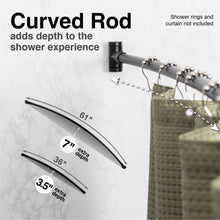 Carregar imagem no visualizador da galeria, 36 in. to 61 in. Curved Shower Rod (Black Finish)