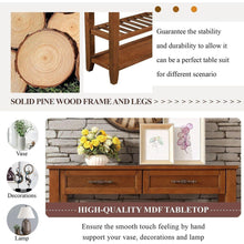 Load image into Gallery viewer, Console Sofa Table with 2 Storage Drawers and 2 Tiers Shelves, Mid-Century Style 42" Solid Wood Buffet Sideboard for Living Room Furniture Kitchen Dining Room Entryway Hallway, Brown