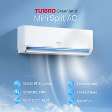 Cargar imagen en el visor de la galería, Greenland 18,000 BTU WiFi Ductless Mini Split AC with Heat Pump (R454B Refrigerant)