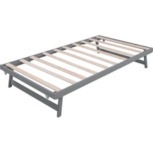 Carregar imagem no visualizador da galeria, Full Size Platform Bed with Adjustable Trundle, Gray