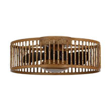 Carregar imagem no visualizador da galeria, 20" Farmhouse DC Motor Flush Mount Reversible Ceiling Fan with LED Lighting and Remote Control