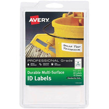 Carregar imagem no visualizador da galeria, Avery Durable Multi-Surface ID Labels, Handwrite, 1.25" x 3.5", Pack of 40 (61522)