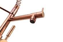 Cargar imagen en el visor de la galería, Rose Gold High Arc brass Kitchen Sink Faucet Pull Down Spray with lock ring and deck plate