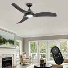 Carregar imagem no visualizador da galeria, 52" Industrial DC Motor Downrod Mount Reversible Ceiling Fan with LED Lighting and Remote Control