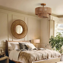 Carregar imagem no visualizador da galeria, 3-Light Traditional Farmhouse Wabi-Sabi Flush Mount Light