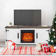 Carregar imagem no visualizador da galeria, 58" Farmhouse TV Stand with 18" Insert Electric Fireplace for Living Room
