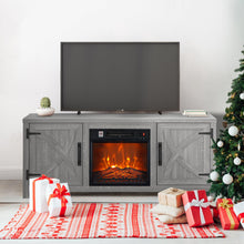 Carregar imagem no visualizador da galeria, 58" Farmhouse TV Stand with 18" Insert Electric Fireplace for Living Room