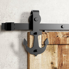Cargar imagen en el visor de la galería, Non-Bypass Sliding Barn Door Hardware Kit - Anchor Design Roller