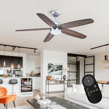 Carregar imagem no visualizador da galeria, 52" Dicken Farmhouse Downrod Mount Reversible Ceiling Fan with Lighting and Remote Control