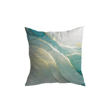 Carregar imagem no visualizador da galeria, Turquoise Gold Marble Pattern Cushion Covers