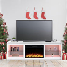 Load image into Gallery viewer, Modern 66" LED TV Stand with 23" Electric Fireplace for Living Room