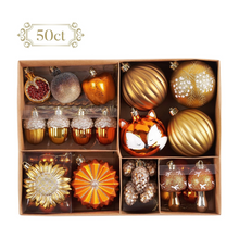 Carregar imagem no visualizador da galeria, Woodland Fall Christmas Tree Ornaments Set, 50-Piece Autumn Harvest Ornaments