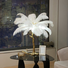 Load image into Gallery viewer, Ostrich Feather Table Lamp