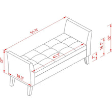 Carregar imagem no visualizador da galeria, 51.5" Bed Bench with Storage Grey Velvet