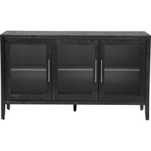 Load image into Gallery viewer, Wood Storage Cabinet with Three tempered glass doors and Adjustable Shelf,Suitable for living room, study and entrance