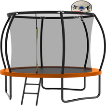 Load image into Gallery viewer, 10FT Recreational Trampoline with Enclosure for Kids Adults, ASTM Approved, Outdoor Trampoline with Wind Stakes and Ladder for Kids Apex Series, 10 FOOT Trampoline