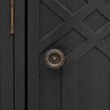 Load image into Gallery viewer, Curved Design Storage Cabinet made of Fraxinus Mandschuric Solid Wood Veneer, Featuring Four Doors and Adjustable Shelves, Suitable for Corridors, Entrances and Study.