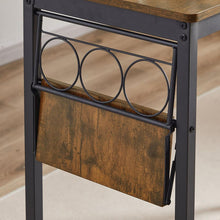 Load image into Gallery viewer, Bar Table Set with wine bottle storage rack. Rustic Brown, 47.24" L x 15.75" W x 35.43" H.