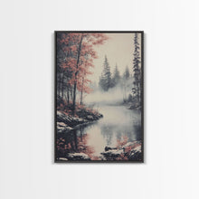 Carregar imagem no visualizador da galeria, Canvas Print of Serene Winter Landscape with Snow and Bare Trees, Winter Wall Art, Moody Landscape, Gift Idea, Minimalist Seasonal Decor