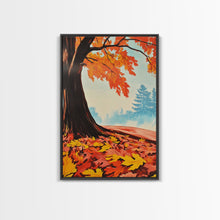 Carregar imagem no visualizador da galeria, Framed Canvas Print of Vibrant Autumn Tree and Leaves, Seasonal Wall Art, Fall Decor, Gift Idea, Modern Farmhouse, Autumn Landscape Art
