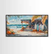 Load image into Gallery viewer, beach Christmas, Christmas beach art, tropical Christmas decor, canvas print, beach Christmas decor, holiday wall art