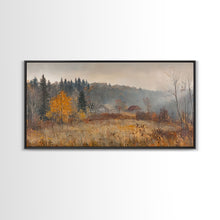 Load image into Gallery viewer, Early American Style Landscape Painting, Framed Canvas Print, Christmas Holiday Wall Art for Seasonal Winter Decor