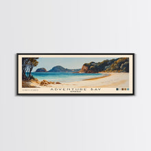 Carregar imagem no visualizador da galeria, Adventure Bay, Australia Watercolor Beach Print, Vacation Gift, Australia Wall Art, Framed Canvas Print, Framed Beach Painting