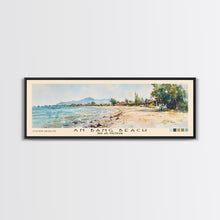 Load image into Gallery viewer, An Bang Beach, Hoi An, Vietnam Watercolor Beach Print, Vacation Gift, Hoi An, Vietnam Wall Art, Framed Canvas Print, Framed Beach Painting