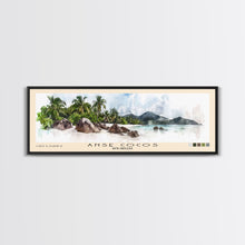 Load image into Gallery viewer, Anse Cocos, Seychelles Watercolor Beach Print, Vacation Gift, Seychelles Wall Art, Beach Painting, Beach Decor, Beach Painting