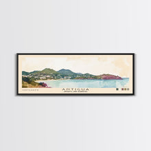 Load image into Gallery viewer, Antigua, Antigua and Barbuda Watercolor Beach Print, Vacation Gift, Antigua and Barbuda Wall Art, Framed Canvas Print, Framed Beach Painting