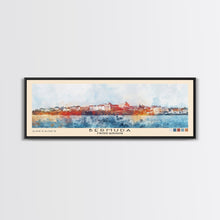 Load image into Gallery viewer, Bermuda, United Kingdom Watercolor Beach Print, Vacation Gift, United Kingdom Wall Art, Framed Canvas Print, Framed Beach Painting