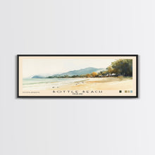 Load image into Gallery viewer, Bottle Beach, Thailand Watercolor Beach Print, Vacation Gift, Thailand Wall Art, Framed Canvas Print, Framed Beach Painting