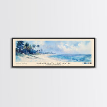 Load image into Gallery viewer, Bávaro Beach, Dominican Republic Watercolor Beach Print, Vacation Gift, Dominican Republic Wall Art, Framed Canvas Print, Framed Beach Painting