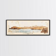 Carregar imagem no visualizador da galeria, Cabrera, Spain Watercolor Beach Print, Vacation Gift, Spain Wall Art, Framed Canvas Print, Framed Beach Painting