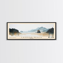Carregar imagem no visualizador da galeria, Cannon Beach, Oregon Watercolor Beach Print, Vacation Gift, Oregon Wall Art, Framed Canvas Print, Framed Beach Painting