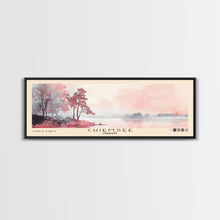 Load image into Gallery viewer, Chiemsee, Germany Watercolor Print, Vacation Gift, Germany Wall Art, Beach Painting, Beach Decor, Large Wall Art, Wood Frame Art