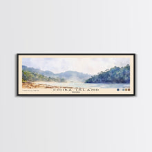 Cargar imagen en el visor de la galería, Coiba Island, Panamá Watercolor Beach Print, Vacation Gift, Panamá Wall Art, Framed Canvas Print, Framed Beach Painting