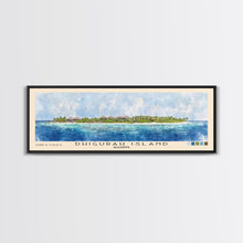 Load image into Gallery viewer, Dhigurah Island, Maldives Watercolor Print, Vacation Gift, Maldives Wall Art, Beach Painting, Beach Decor, Large Wall Art, Wood Frame Art
