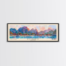 Load image into Gallery viewer, El Nido, Philippines Watercolor Beach Print, Vacation Gift, Philippines Wall Art, Framed Canvas Print, Framed Beach Painting