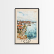 Load image into Gallery viewer, Ahtopol, Bulgaria Watercolor Beach Print, Vacation Gift, Bulgaria Wall Art, Beach Painting, Beach Decor, Beach Painting