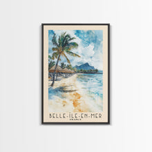 Load image into Gallery viewer, Belle-Île-en-Mer, France Watercolor Print, Vacation Gift, France Wall Art, Beach Painting, Beach Decor, Large Wall Art, Wood Frame Art
