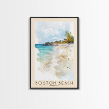 Load image into Gallery viewer, Boston Beach, Jamaica Watercolor Beach Print, Vacation Gift, Jamaica Wall Art, Beach Painting, Beach Decor, Beach Painting
