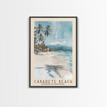 Load image into Gallery viewer, Cabarete Beach, Dominican Republic Watercolor Print, Vacation Gift, Dominican Republic Wall Art, Beach Painting, Beach Decor, Large Wall Art, Wood Frame Art