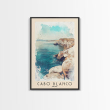 Load image into Gallery viewer, Cabo Blanco, Peru Watercolor Beach Print, Vacation Gift, Peru Wall Art, Beach Painting, Beach Decor, Beach Painting