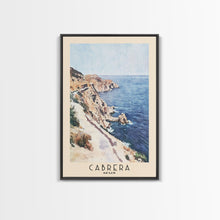 Carregar imagem no visualizador da galeria, Cabrera, Spain Watercolor Beach Print, Vacation Gift, Spain Wall Art, Framed Canvas Print, Framed Beach Painting