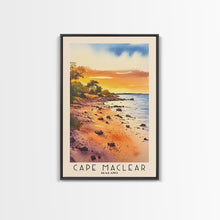 Load image into Gallery viewer, Cape Maclear, Malawi Watercolor Print, Vacation Gift, Malawi Wall Art, Beach Painting, Beach Decor, Large Wall Art, Wood Frame Art
