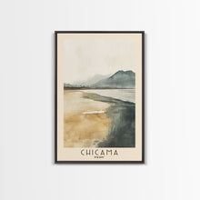 Load image into Gallery viewer, Chicama, Peru Watercolor Beach Print, Vacation Gift, Peru Wall Art, Beach Painting, Beach Decor, Beach Painting