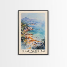 Cargar imagen en el visor de la galería, Clear Water Bay, Hong Kong Watercolor Beach Print, Vacation Gift, Hong Kong Wall Art, Framed Canvas Print, Framed Beach Painting