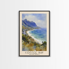 Load image into Gallery viewer, Coffee Bay, South Africa Watercolor Print, Vacation Gift, South Africa Wall Art, Beach Painting, Beach Decor, Large Wall Art, Wood Frame Art
